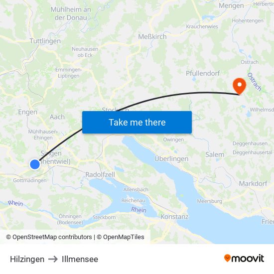 Hilzingen to Illmensee map
