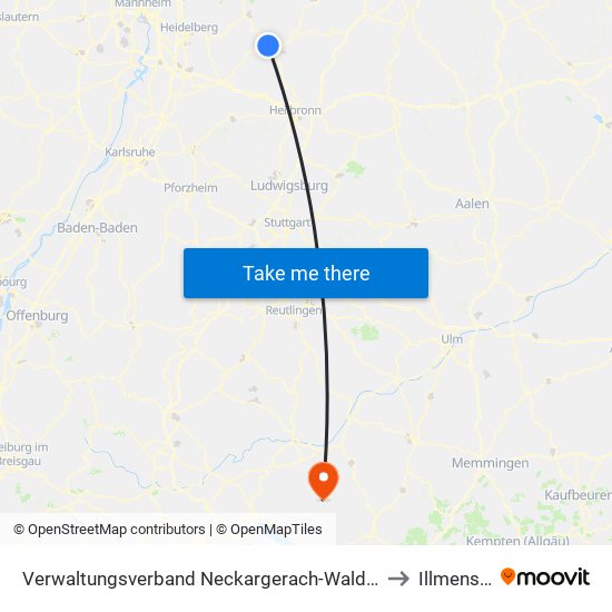 Verwaltungsverband Neckargerach-Waldbrunn to Illmensee map