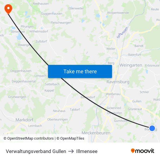 Verwaltungsverband Gullen to Illmensee map