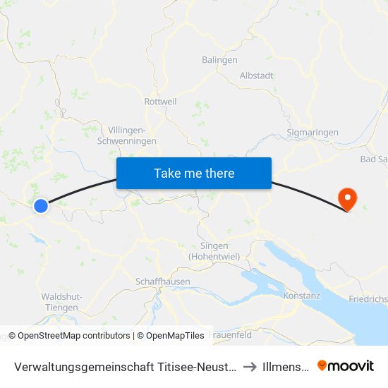 Verwaltungsgemeinschaft Titisee-Neustadt to Illmensee map