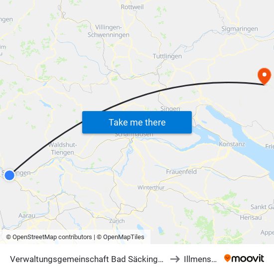 Verwaltungsgemeinschaft Bad Säckingen to Illmensee map