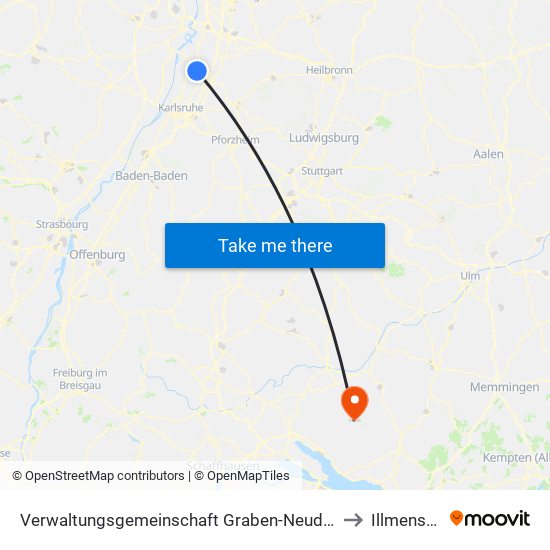 Verwaltungsgemeinschaft Graben-Neudorf to Illmensee map