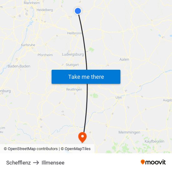 Schefflenz to Illmensee map
