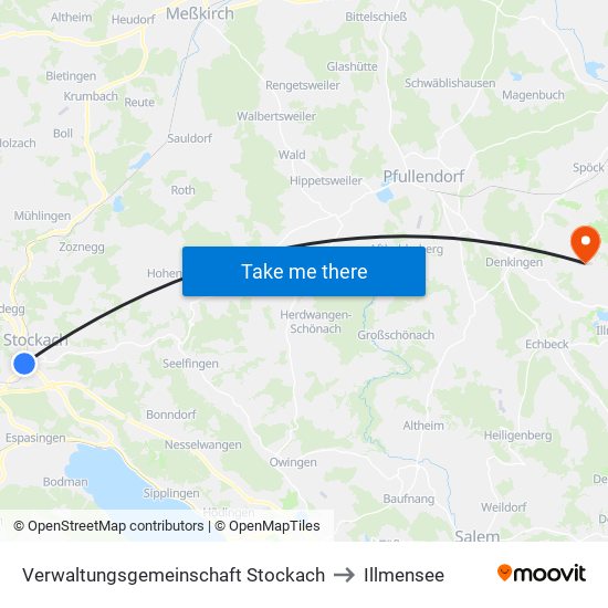 Verwaltungsgemeinschaft Stockach to Illmensee map