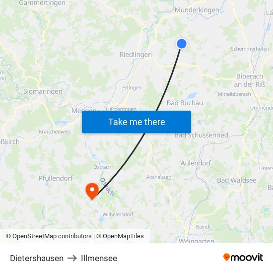 Dietershausen to Illmensee map