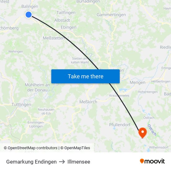 Gemarkung Endingen to Illmensee map