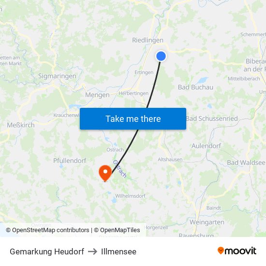 Gemarkung Heudorf to Illmensee map