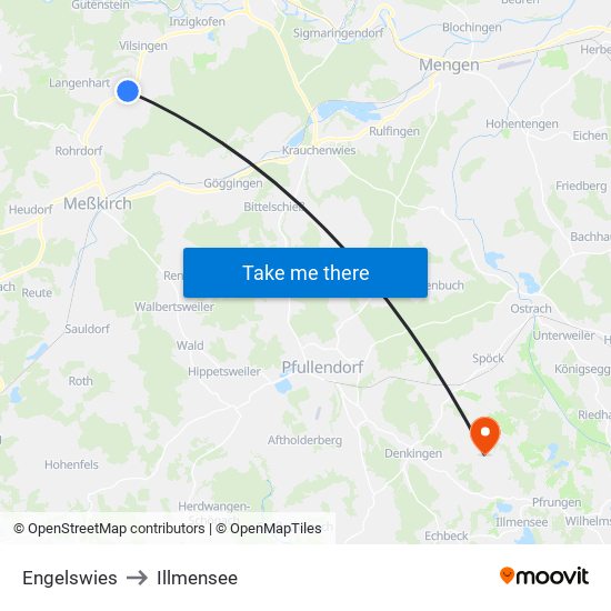 Engelswies to Illmensee map