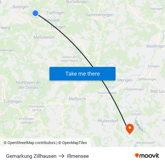 Gemarkung Zillhausen to Illmensee map