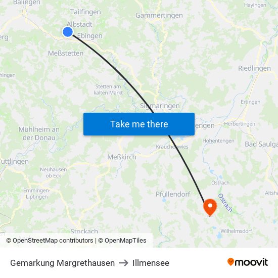 Gemarkung Margrethausen to Illmensee map