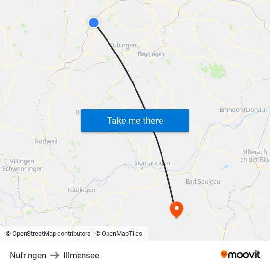 Nufringen to Illmensee map