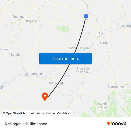 Nellingen to Illmensee map