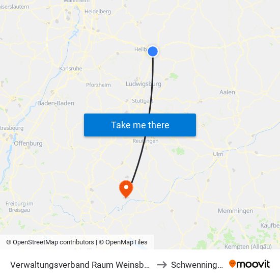 Verwaltungsverband Raum Weinsberg to Schwenningen map