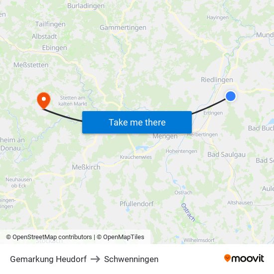 Gemarkung Heudorf to Schwenningen map