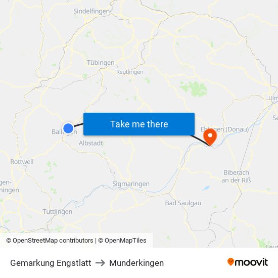 Gemarkung Engstlatt to Munderkingen map