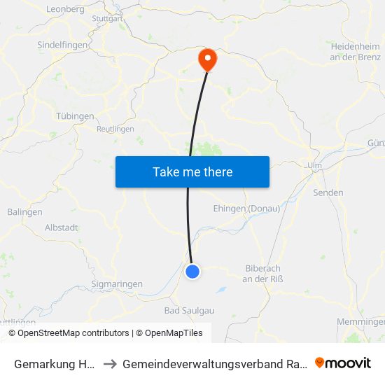 Gemarkung Heudorf to Gemeindeverwaltungsverband Raum Bad Boll map