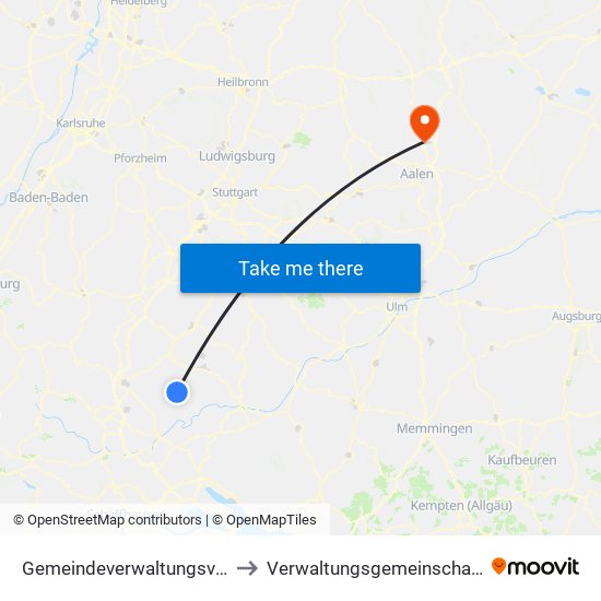 Gemeindeverwaltungsverband Meßstetten to Verwaltungsgemeinschaft Ellwangen (Jagst) map