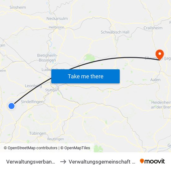 Verwaltungsverband Althengstett to Verwaltungsgemeinschaft Ellwangen (Jagst) map