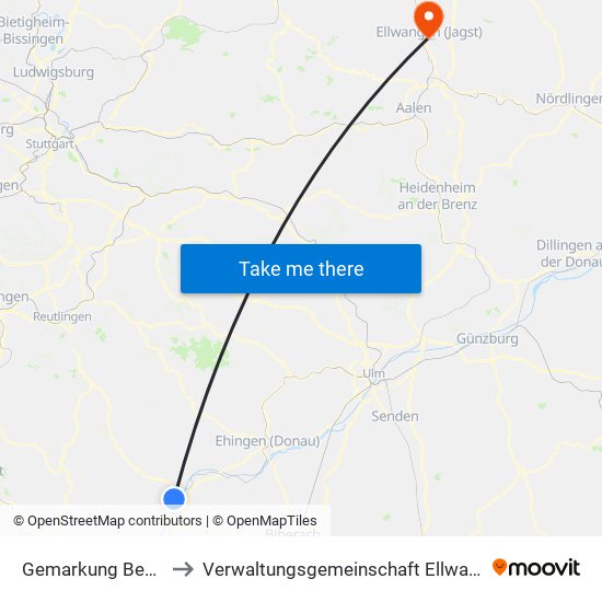 Gemarkung Bechingen to Verwaltungsgemeinschaft Ellwangen (Jagst) map