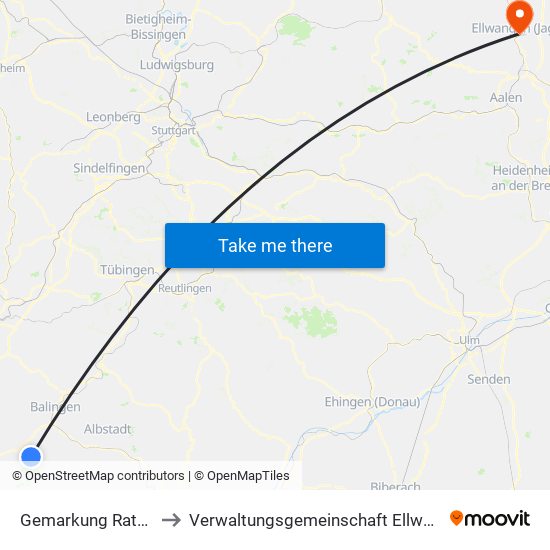 Gemarkung Ratshausen to Verwaltungsgemeinschaft Ellwangen (Jagst) map