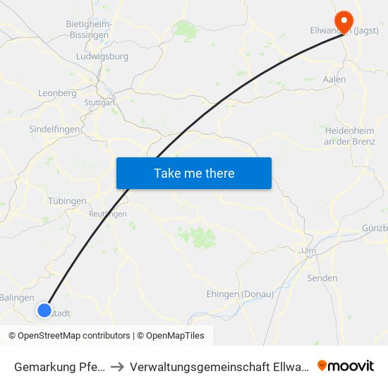 Gemarkung Pfeffingen to Verwaltungsgemeinschaft Ellwangen (Jagst) map