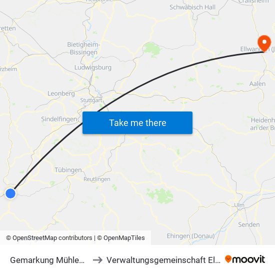 Gemarkung Mühlen am Neckar to Verwaltungsgemeinschaft Ellwangen (Jagst) map