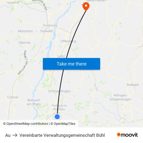 Au to Vereinbarte Verwaltungsgemeinschaft Bühl map