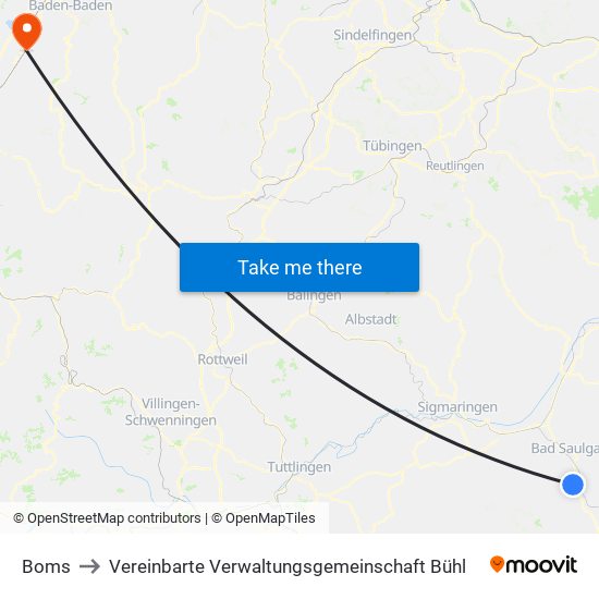 Boms to Vereinbarte Verwaltungsgemeinschaft Bühl map