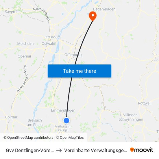 Gvv Denzlingen-Vörstetten-Reute to Vereinbarte Verwaltungsgemeinschaft Bühl map