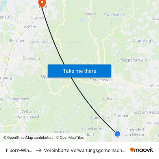 Fluorn-Winzeln to Vereinbarte Verwaltungsgemeinschaft Bühl map