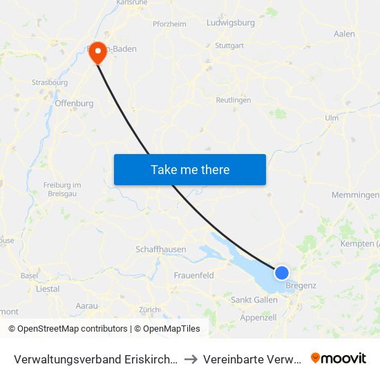 Verwaltungsverband Eriskirch-Kressbronn am Bodensee-Langenargen to Vereinbarte Verwaltungsgemeinschaft Bühl map