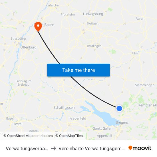 Verwaltungsverband Gullen to Vereinbarte Verwaltungsgemeinschaft Bühl map