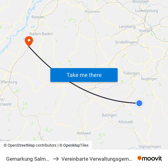 Gemarkung Salmendingen to Vereinbarte Verwaltungsgemeinschaft Bühl map