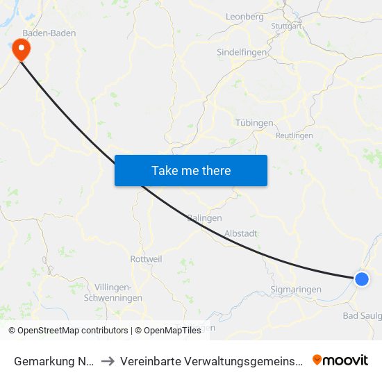 Gemarkung Neufra to Vereinbarte Verwaltungsgemeinschaft Bühl map