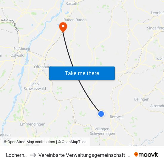 Locherhof to Vereinbarte Verwaltungsgemeinschaft Bühl map