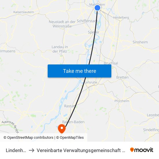 Lindenhof to Vereinbarte Verwaltungsgemeinschaft Bühl map