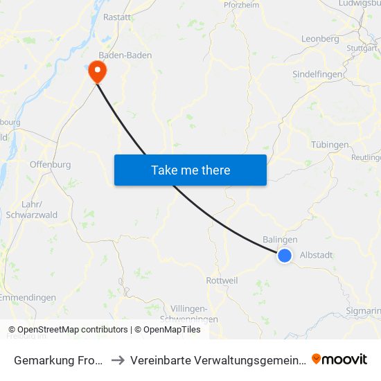 Gemarkung Frommern to Vereinbarte Verwaltungsgemeinschaft Bühl map