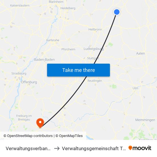 Verwaltungsverband Krautheim to Verwaltungsgemeinschaft Titisee-Neustadt map