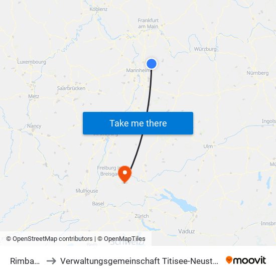 Rimbach to Verwaltungsgemeinschaft Titisee-Neustadt map