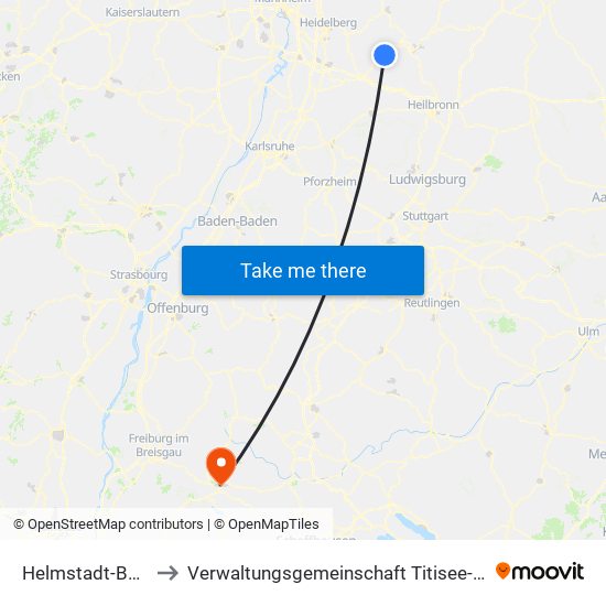 Helmstadt-Bargen to Verwaltungsgemeinschaft Titisee-Neustadt map