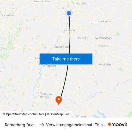 Römerberg-Dudenhofen to Verwaltungsgemeinschaft Titisee-Neustadt map