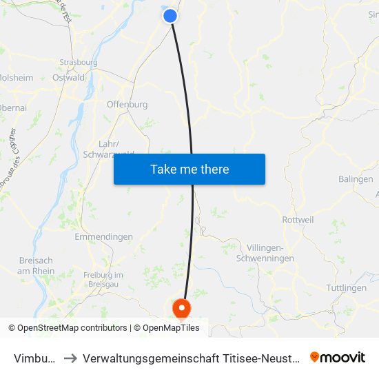 Vimbuch to Verwaltungsgemeinschaft Titisee-Neustadt map