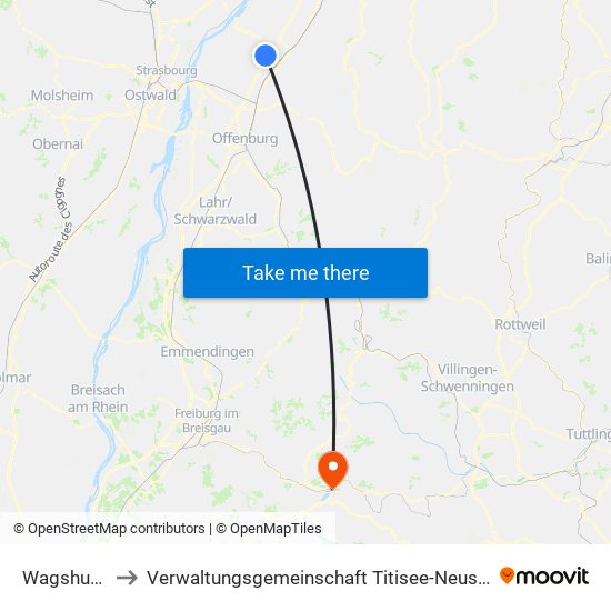 Wagshurst to Verwaltungsgemeinschaft Titisee-Neustadt map