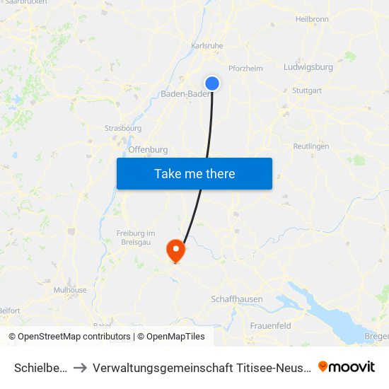 Schielberg to Verwaltungsgemeinschaft Titisee-Neustadt map