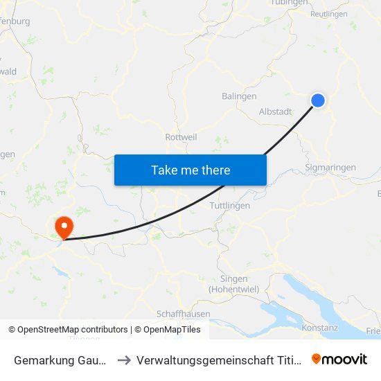 Gemarkung Gauselfingen to Verwaltungsgemeinschaft Titisee-Neustadt map