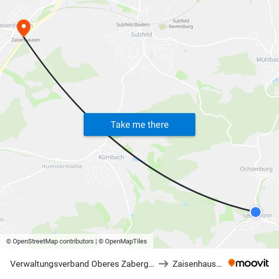 Verwaltungsverband Oberes Zabergäu to Zaisenhausen map