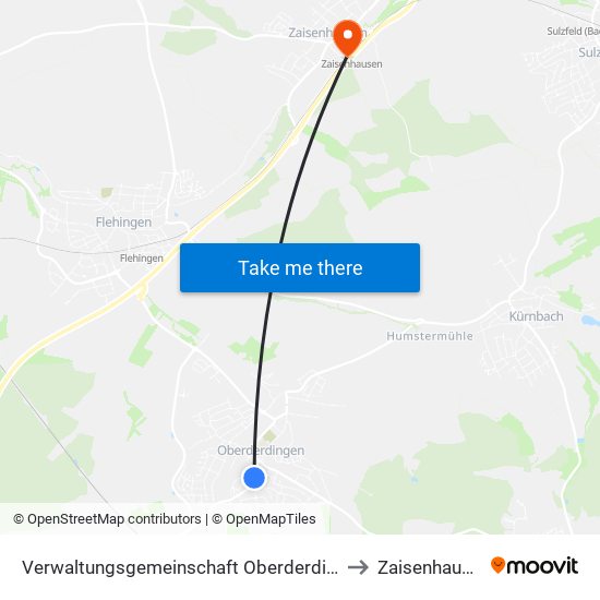 Verwaltungsgemeinschaft Oberderdingen to Zaisenhausen map