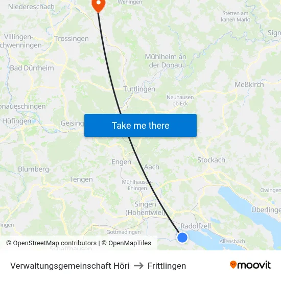 Verwaltungsgemeinschaft Höri to Frittlingen map