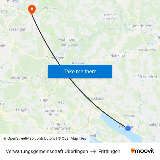 Verwaltungsgemeinschaft Überlingen to Frittlingen map