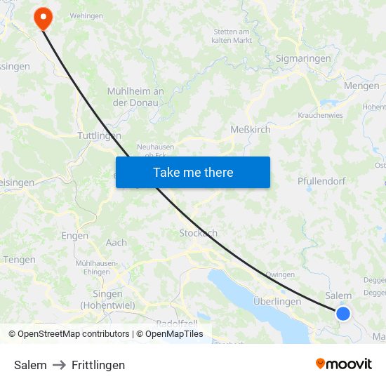 Salem to Frittlingen map